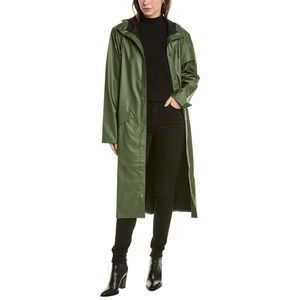 Rains Olive Hooded Trench Coat
